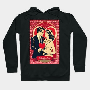 Retro valentine couple Hoodie